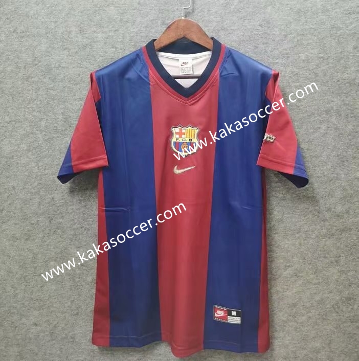 98-99 Retro Version FC Barcelona  Home Red Thailand LS Soccer Jersey AAA-519/311/503