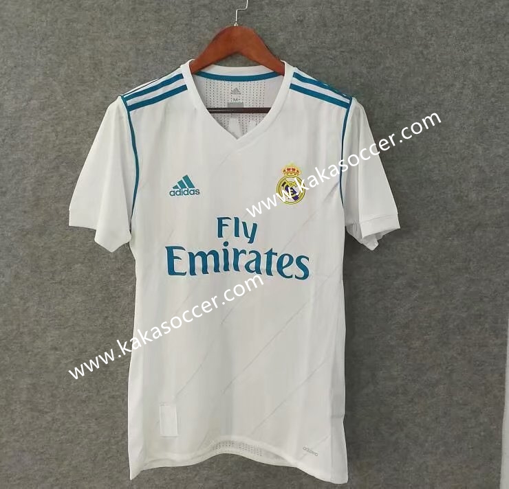 17-18  Retro Version Real Madrid Home White Thailand Soccer Jersey AAA-519/301