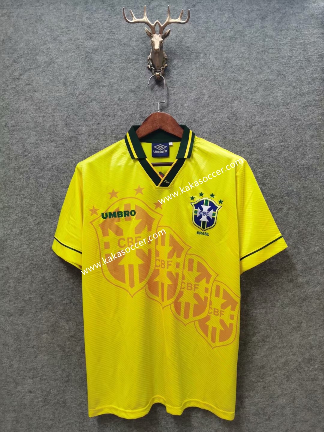 94 Retro Version Brazil Home Yellow Thailand Soccer Jersey AAA-519/510