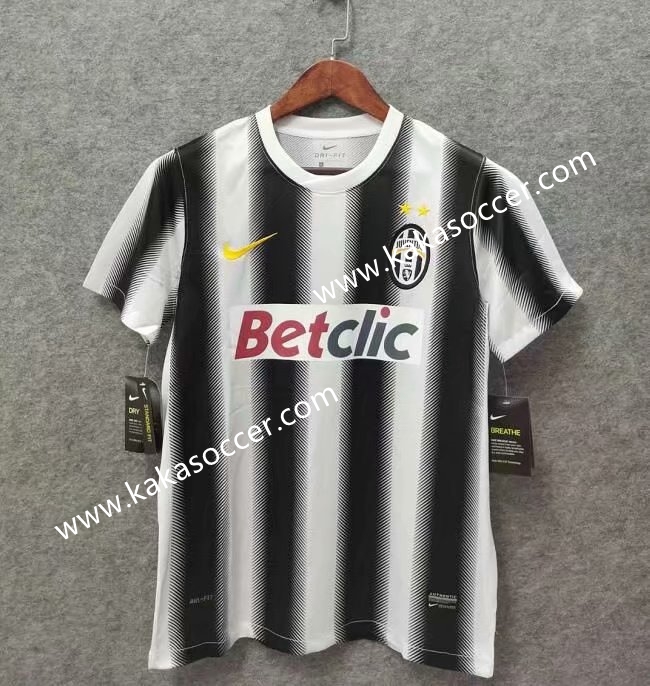 11-12 Retro Version Juventus Black & White Thailand Soccer Jersey AAA-519