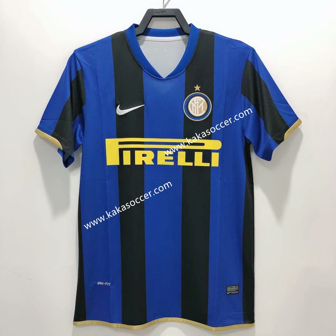 08-09 Retro Version Inter Milan Goalkeeper Home Blue & Black Thailand Soccer Jersey AAA-311/2041