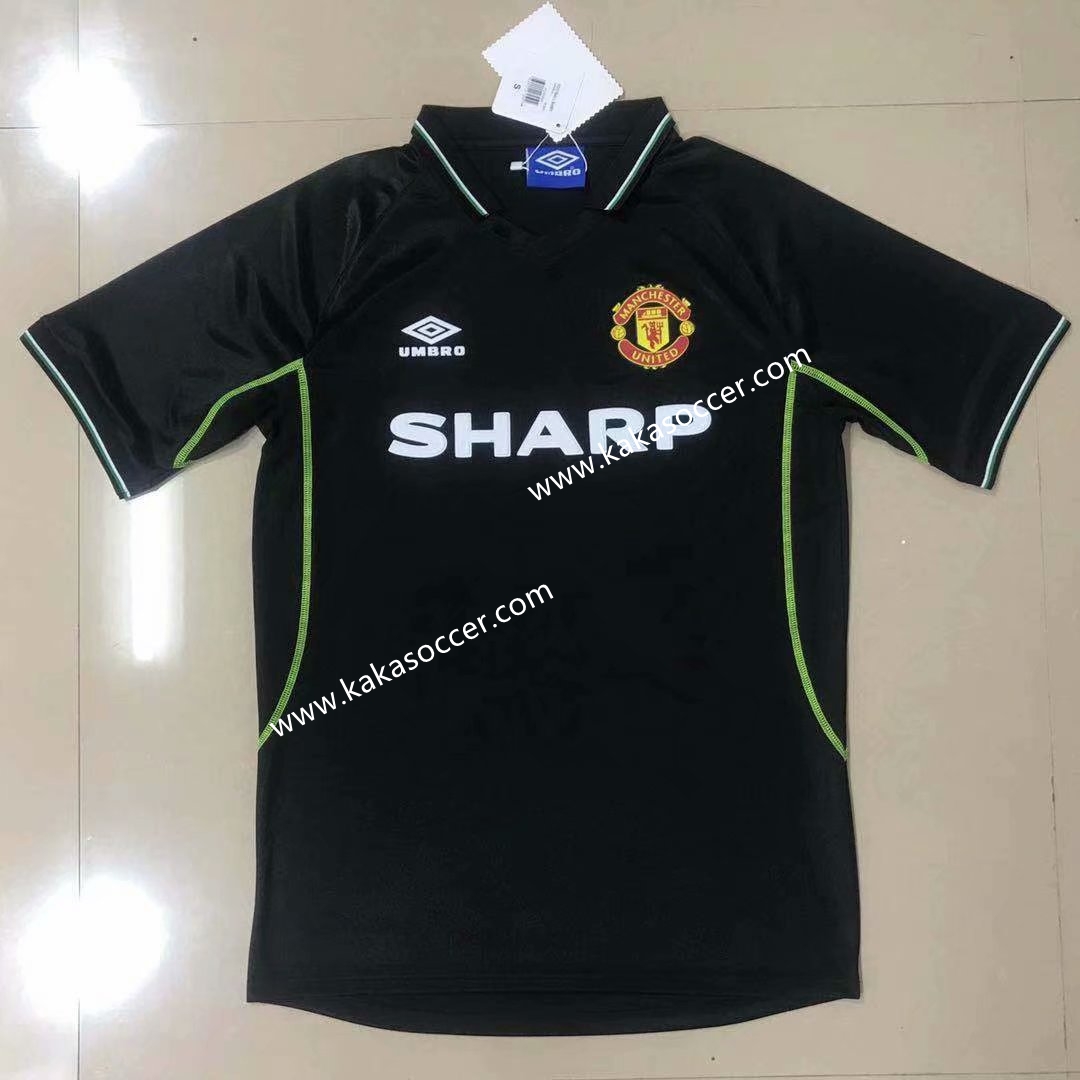 98 Retro Version Manchester United Away Black Thailand Soccer Jersey AAA-908/311