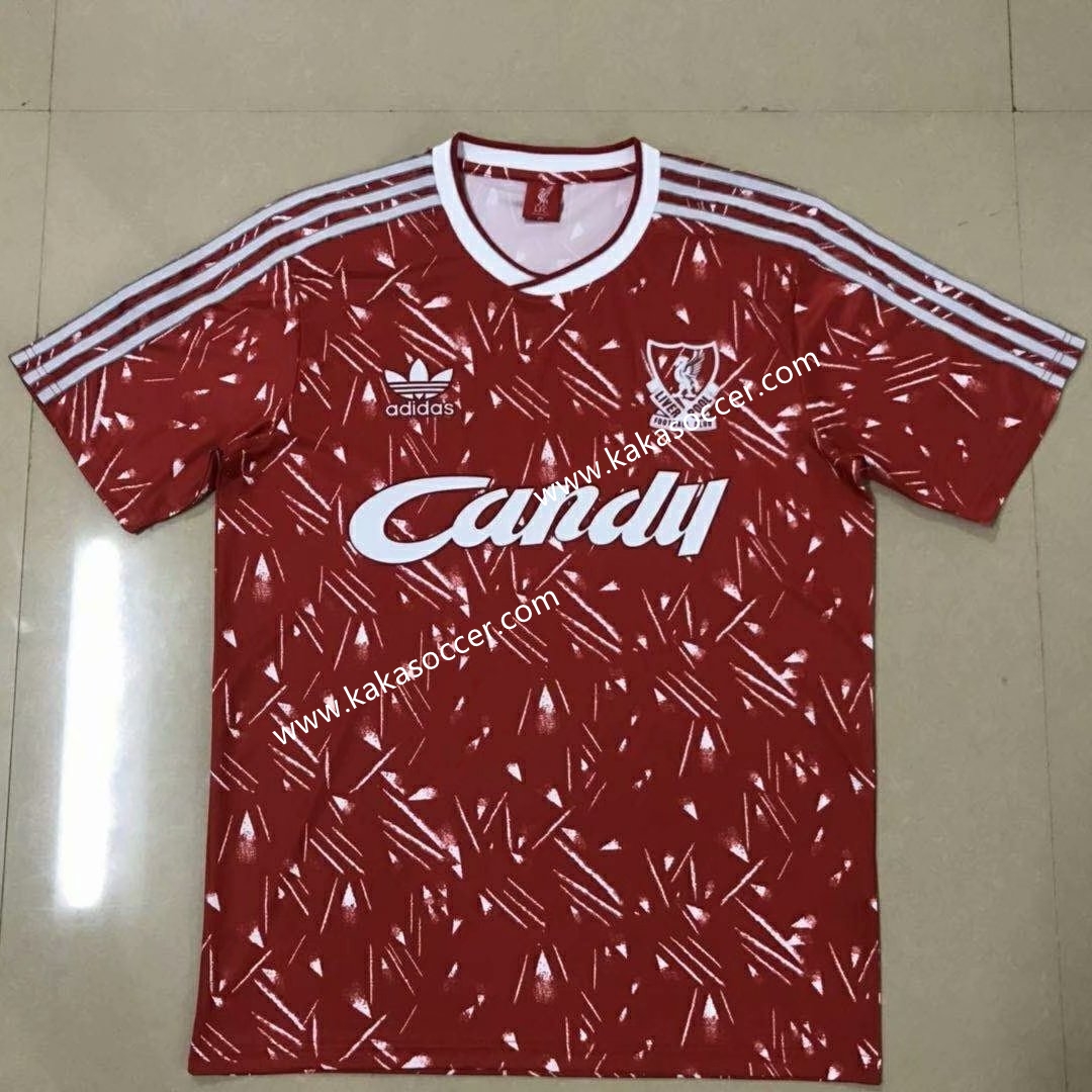 89-91 Retro Version Liverpool Home Red Thailand Soccer Jersey AAA-908
