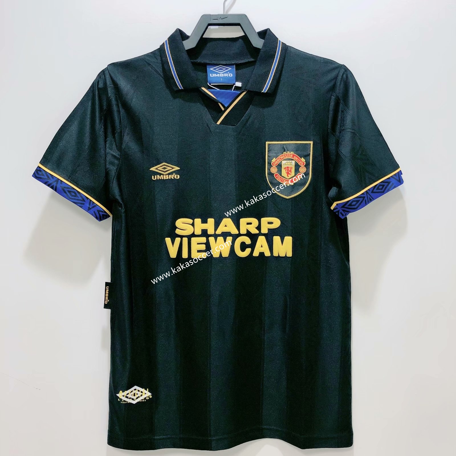 93-94 Retro Version Manchester United Away Black Thailand Soccer Jersey AAA-311/301