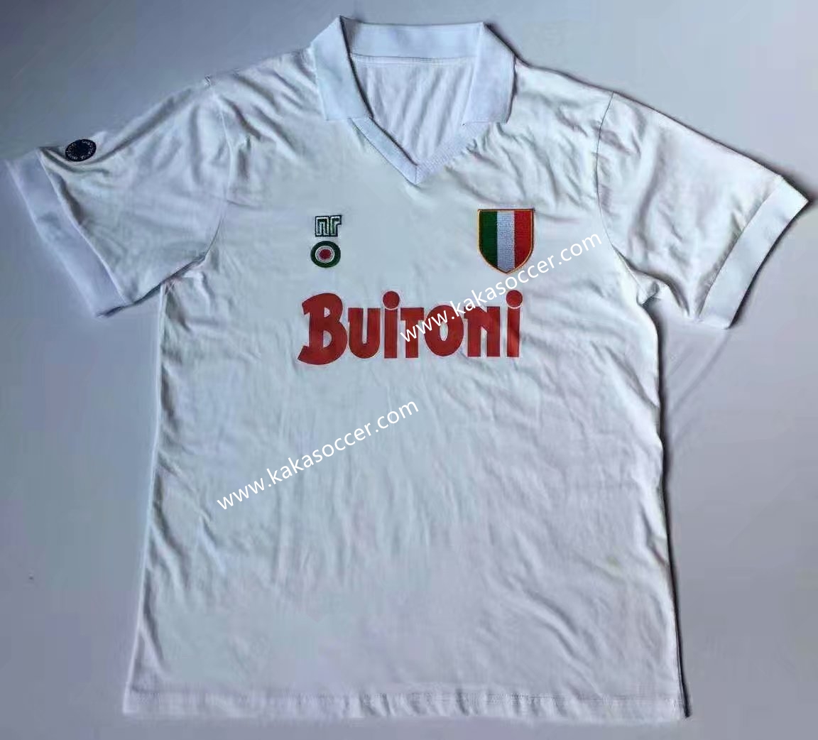 87-88 Retro version Napoli White Thailand Soccer Jersey AAA-7T