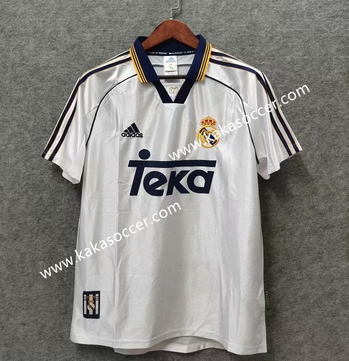 98 Retro Version Real Madrid Home White Thailand Soccer Jersey AAA-710/811