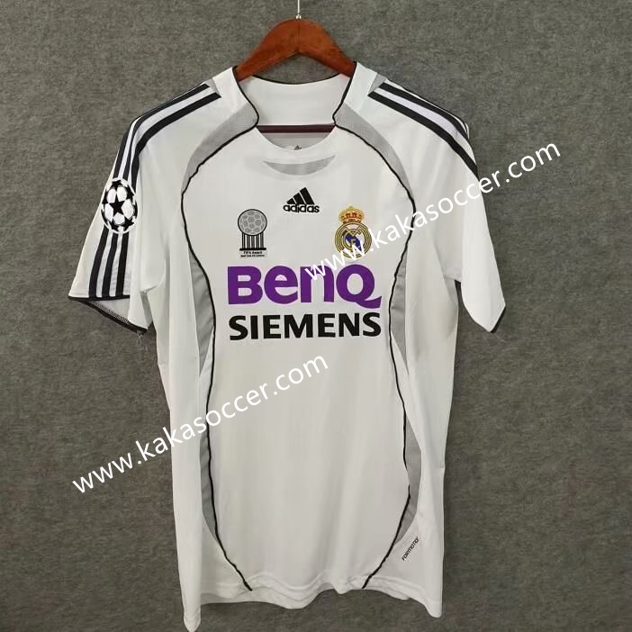 06-07 Retro Version Real Madrid Home White Thailand Soccer Jersey AAA-519/503