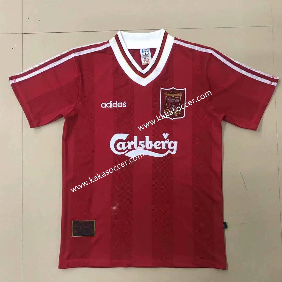 95-96 Retro Version Liverpool Home Red Thailand Soccer Jersey AAA-908