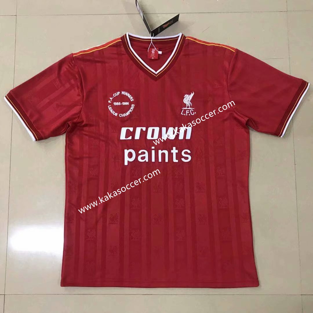 85-86 Retro Version Liverpool Home Red Thailand Soccer Jersey AAA-908