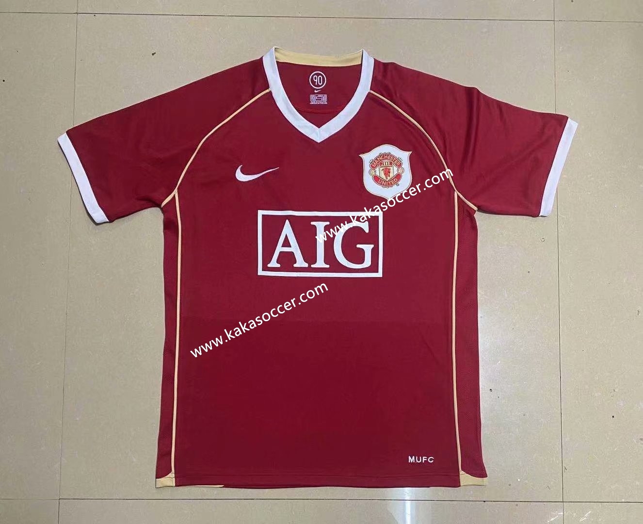 06 Retro Version Manchester United Home Red Thailand Soccer Jersey AAA-908/601