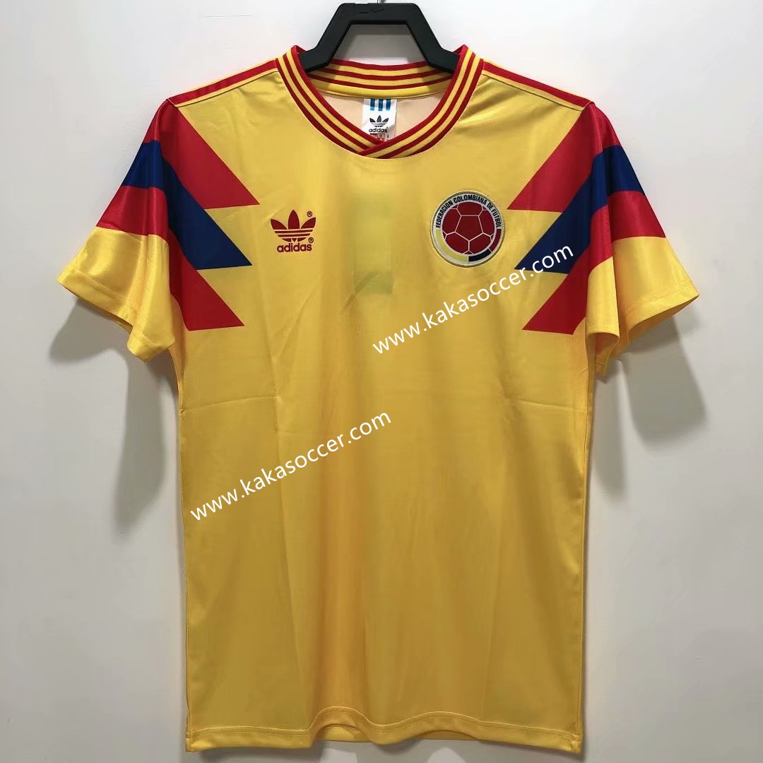 1990 Retro Version Colombia Home Yellow Thailand Soccer Jersey-311/519