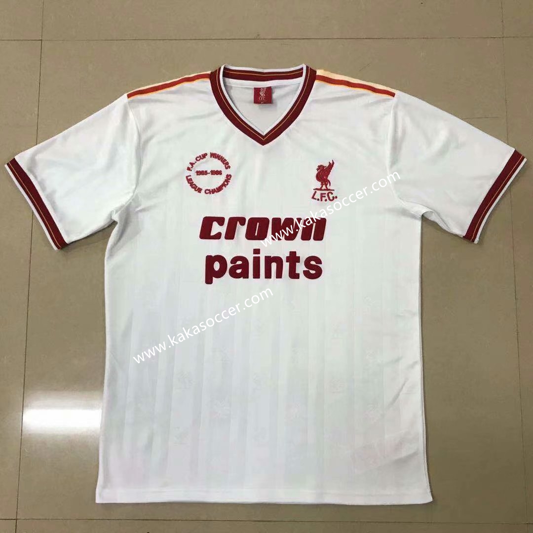 85-86 Retro Version Liverpool 2nd Away White Thailand Soccer Jersey AAA-908