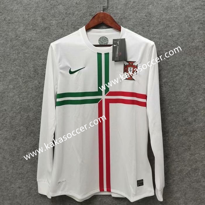 2012 Retro Version Portugal Home White Thailand LS Soccer Jersey AAA--519