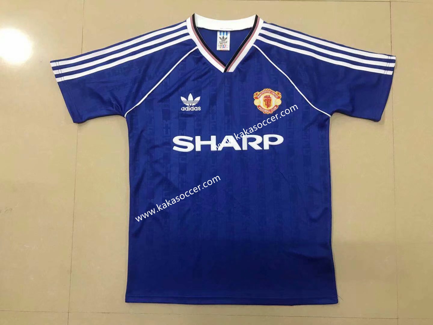 88 Retro Version Manchester United 2nd Blue Thailand Soccer Jersey AAA-908