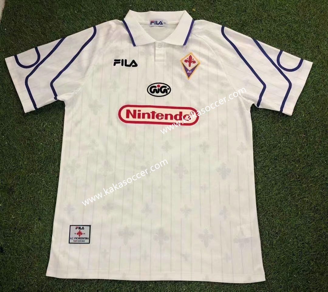 97-98 Retro Version Fiorentina Away White Thailand Soccer Jersey AAA-503