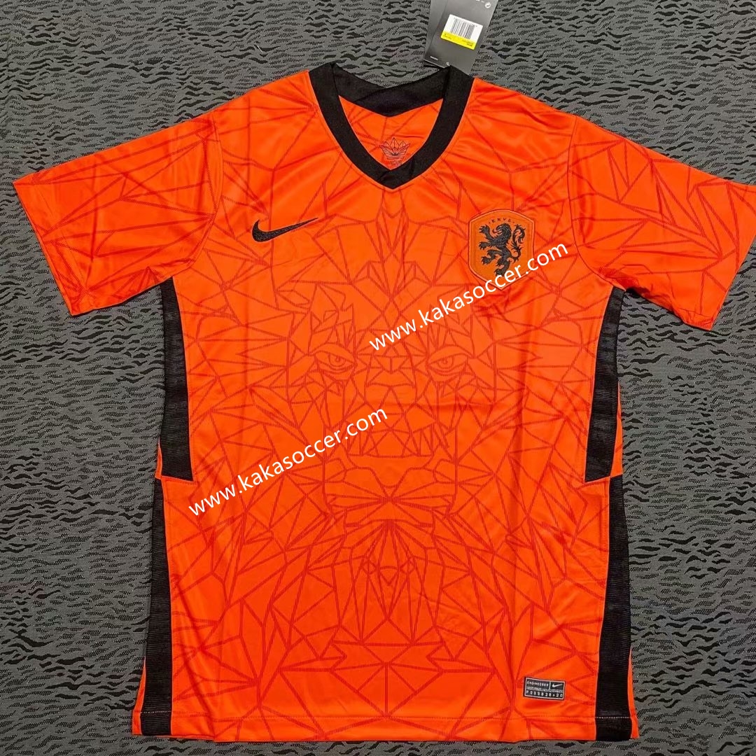 2020 European Cup Netherlands Home Orange Thailand Soccer Jersey AAA-23/07