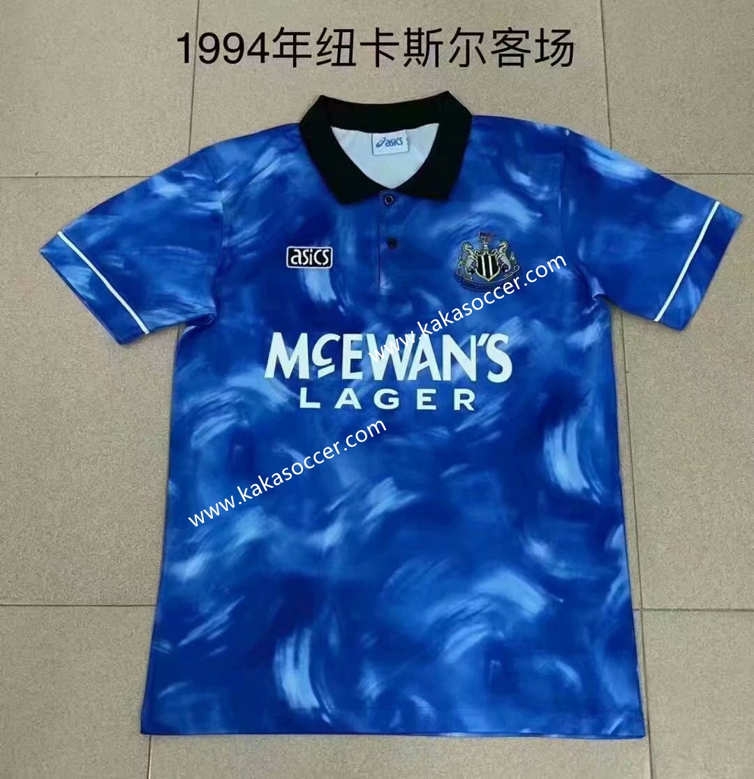 1994 Retro Version Newcastle United Away Blue Thailand Soccer Jersey AAA-709