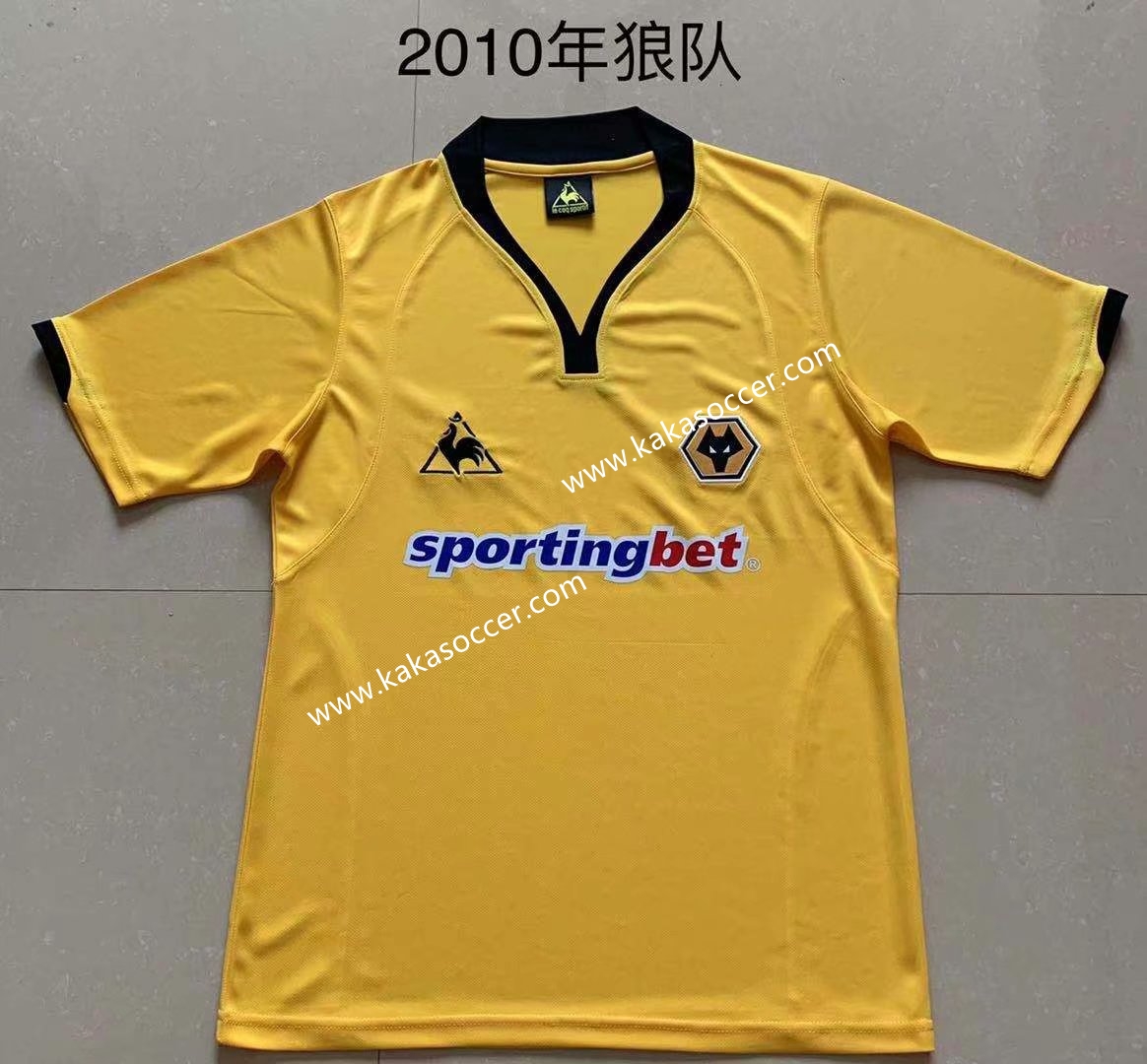 2010 Retro Version Wolverhampton Wanderers Home Yellow Thailand Soccer Jersey AAA-709