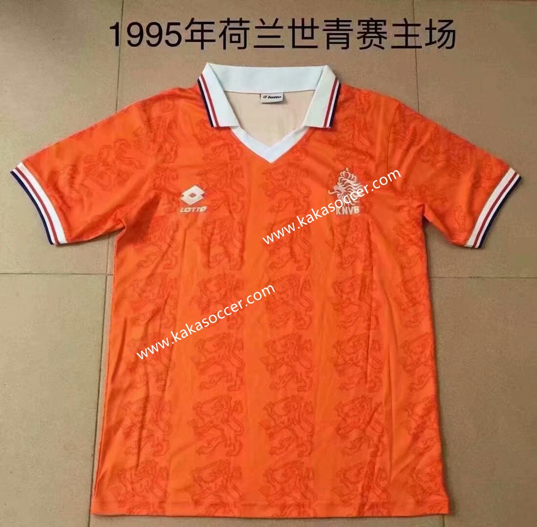 1995 Retro Version Netherlands Home Red Thailand Soccer Jersey AAA-709