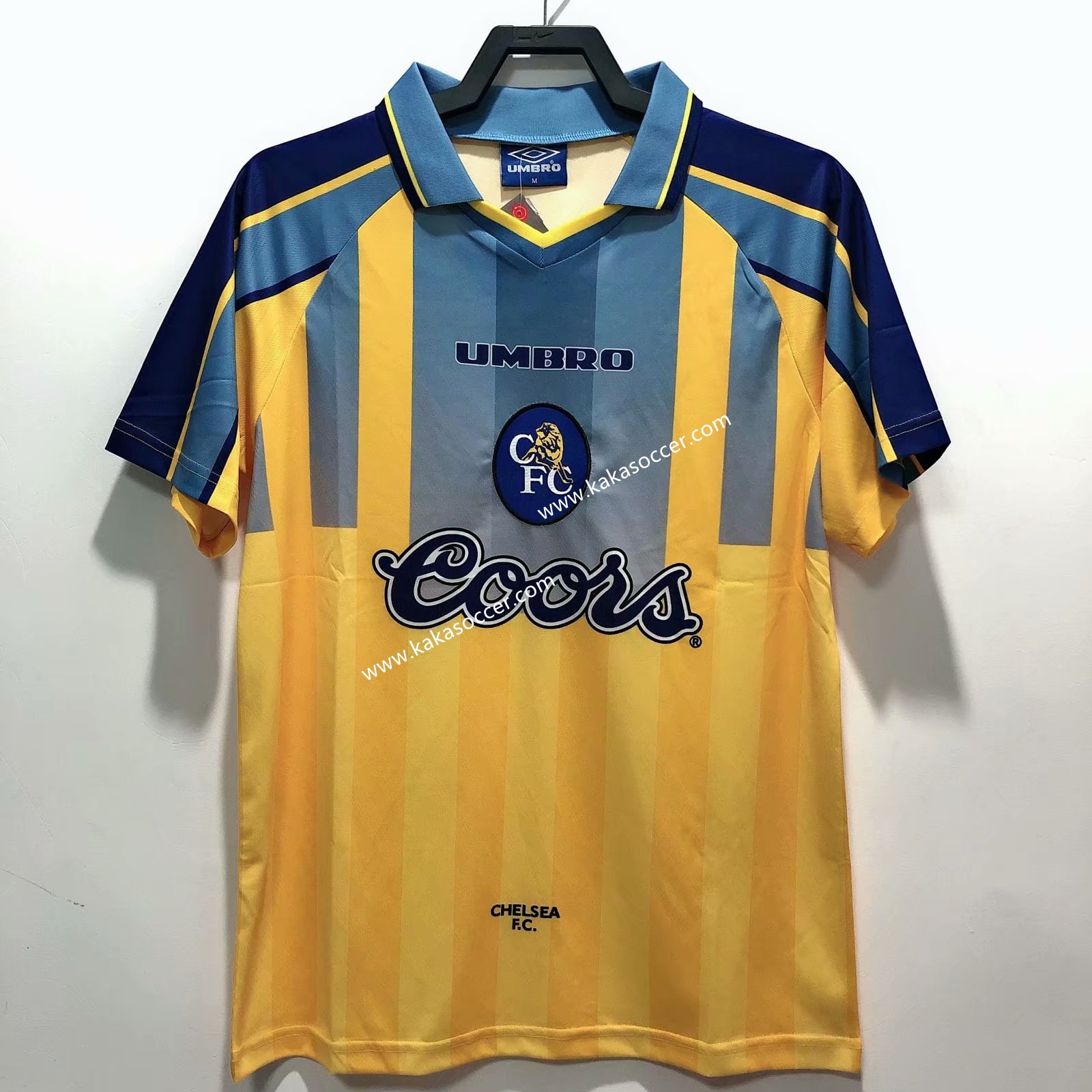 95-97 Retro Version Chelsea Away Yellow Thailand Soccer Jersey AAA-318