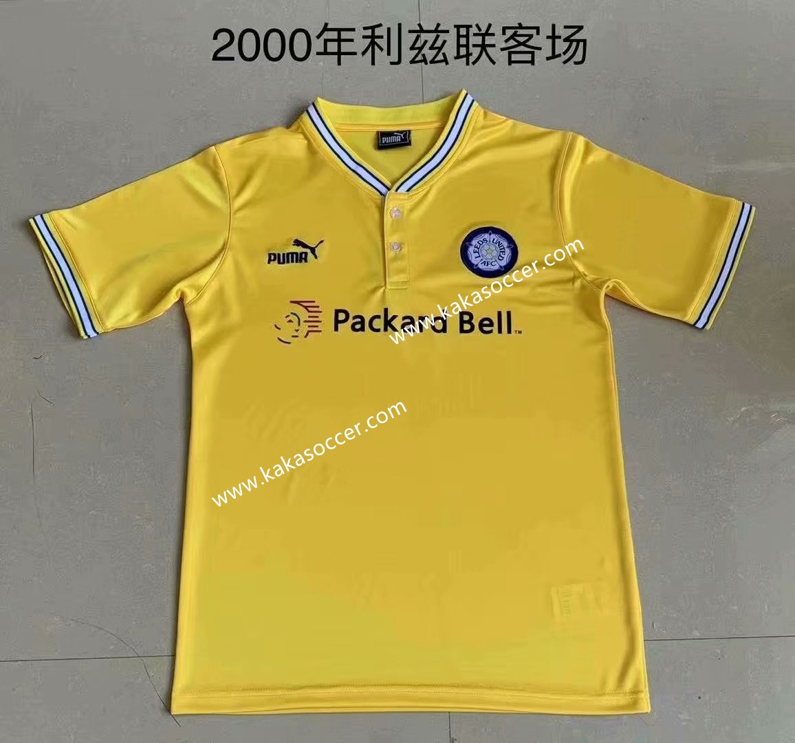 2000 Retro Version Leeds United Yellow Thailand Soccer jersey AAA-709