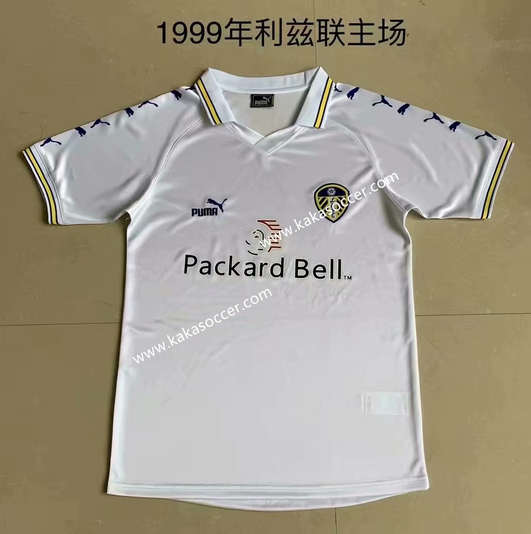 1999 Retro Version Leeds United Home WhiteThailand Soccer jersey AAA-709