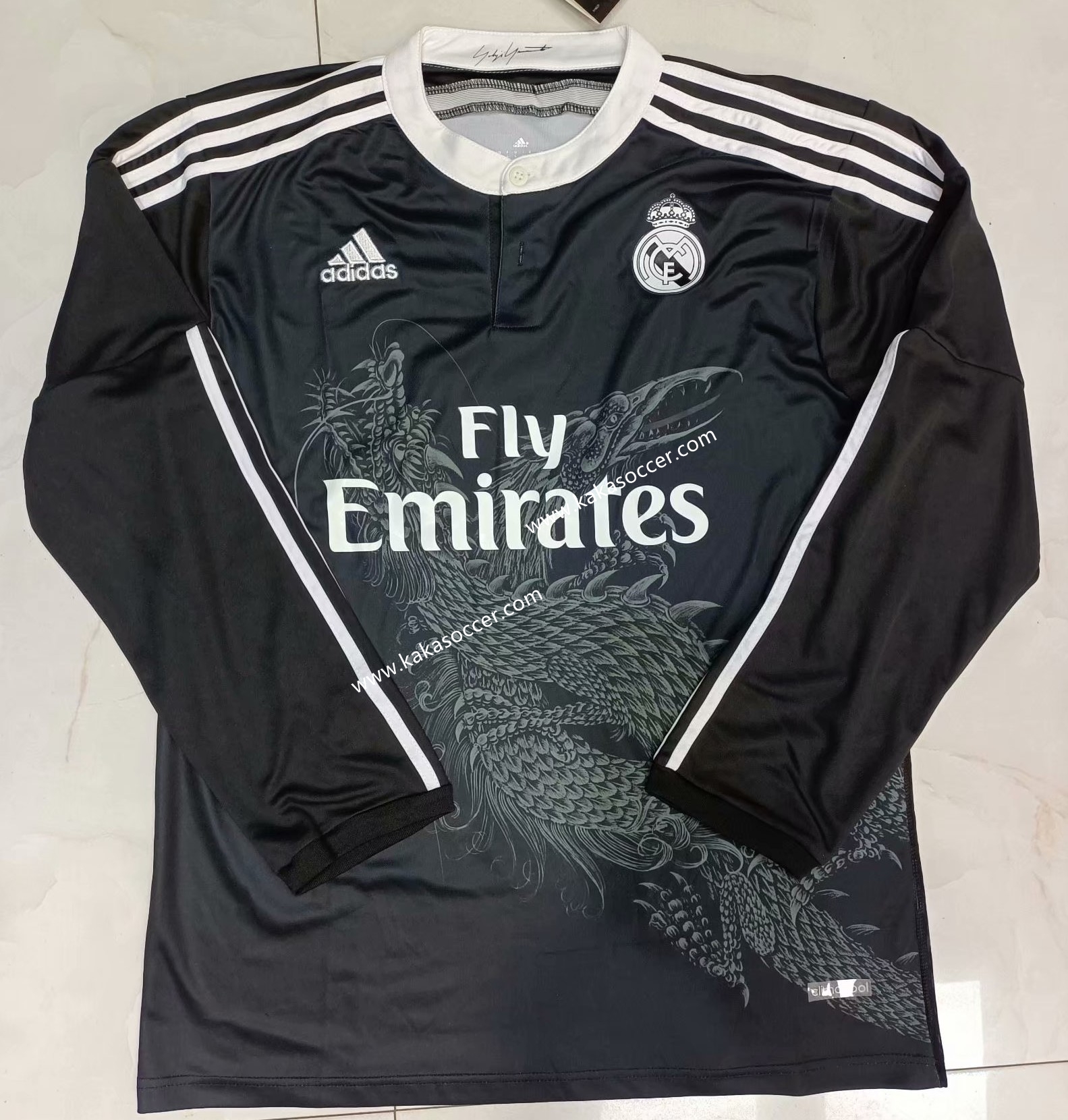 13-14 Retro Version Real Madrid Away Black LS Thailand Soccer Jersey AAA-905