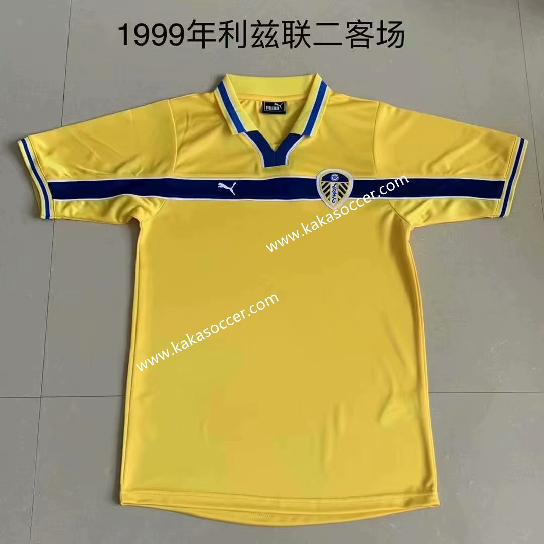 1999 Retro Version Leeds United 2nd Away Yellow Thailand Soccer jersey AAA-709