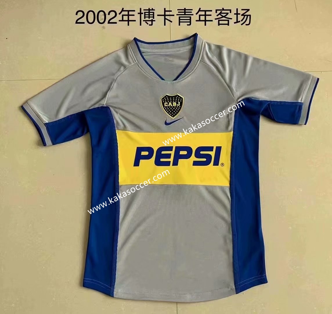 2002 Retro Version Boca Juniors Away Gray Thailand Soccer Jersey-709