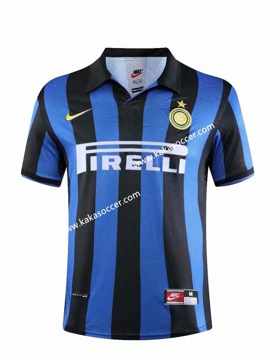 98 Retro Version Inter Milan Home Blue & Black Thailand Soccer Jersey AAA-601