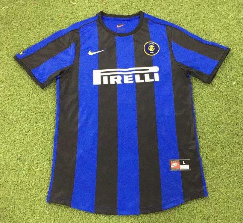 99-00 Retro Version Inter Milan Home Blue & Black Thailand Soccer Jersey AAA-503