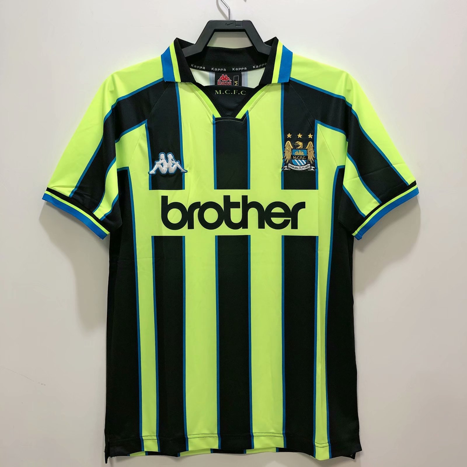 98-99 Retro Version Manchester City Green & Black Thailand Soccer Jersey AAA-311