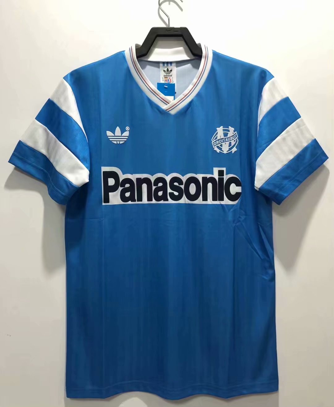 90-91 Retro Version Olympique de Marseille Away Blue Thailand Soccer Jersey AAA-811