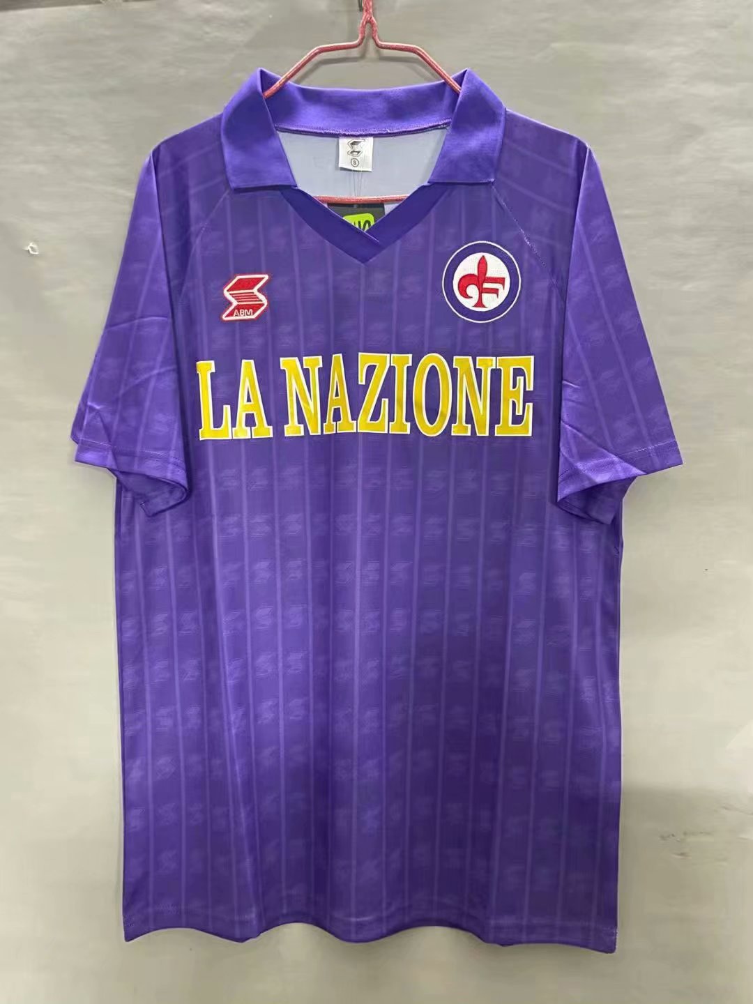89-90 Retro Version Fiorentina Home Purple Thailand Soccer Jersey AAA-811
