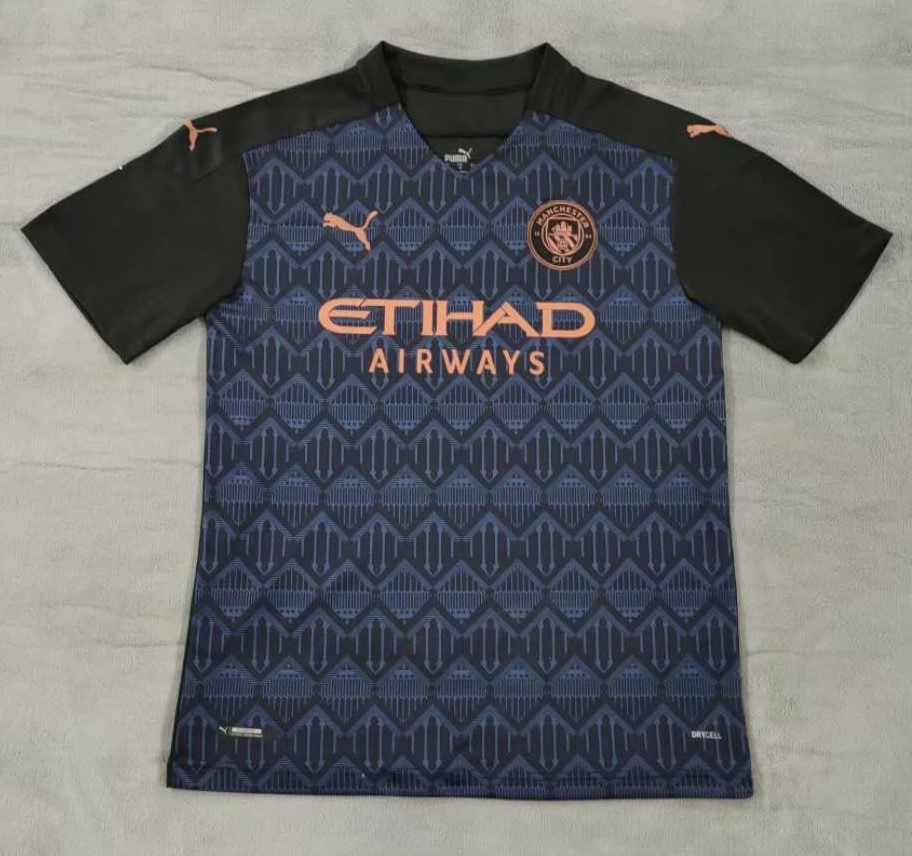 UEFA Champions League 2020-2021 Manchester City Away Black Thailand Soccer Jersey AAA-510