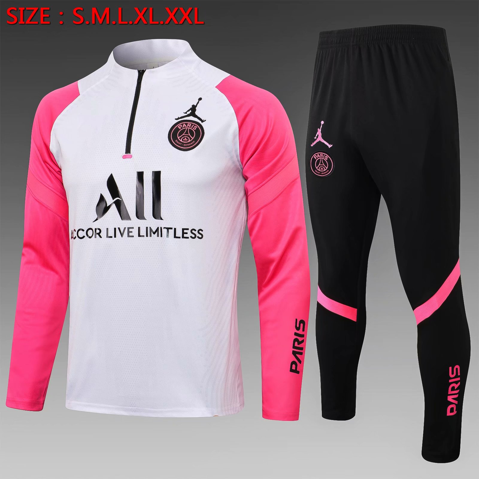 2021-22 Jordan Paris SG With Black zipper Thailand Soccer Tracksuit Uniform-815