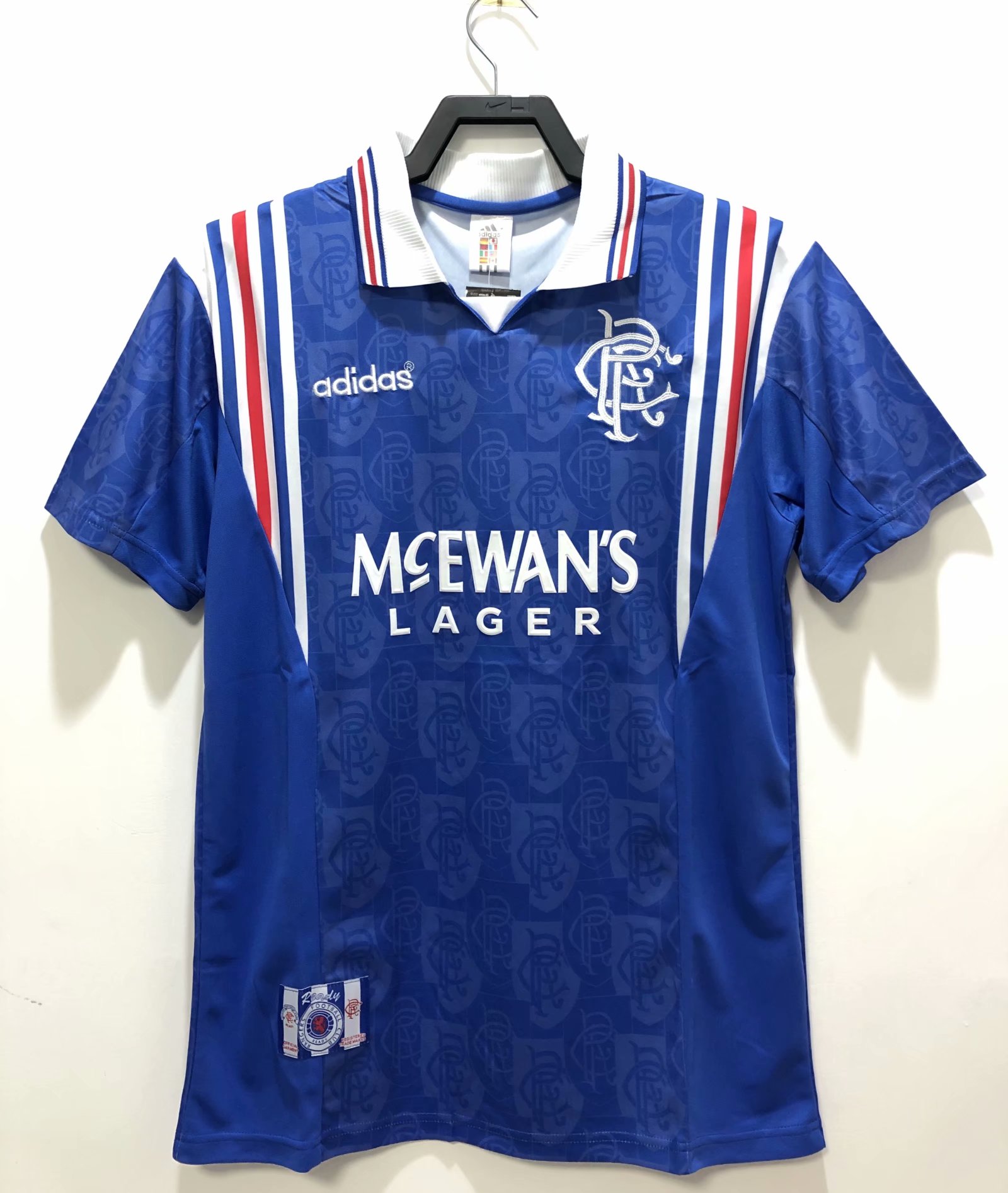 96-97  Retro Version Rangers Home Blue Thailand Soccer Jersey AAA-311