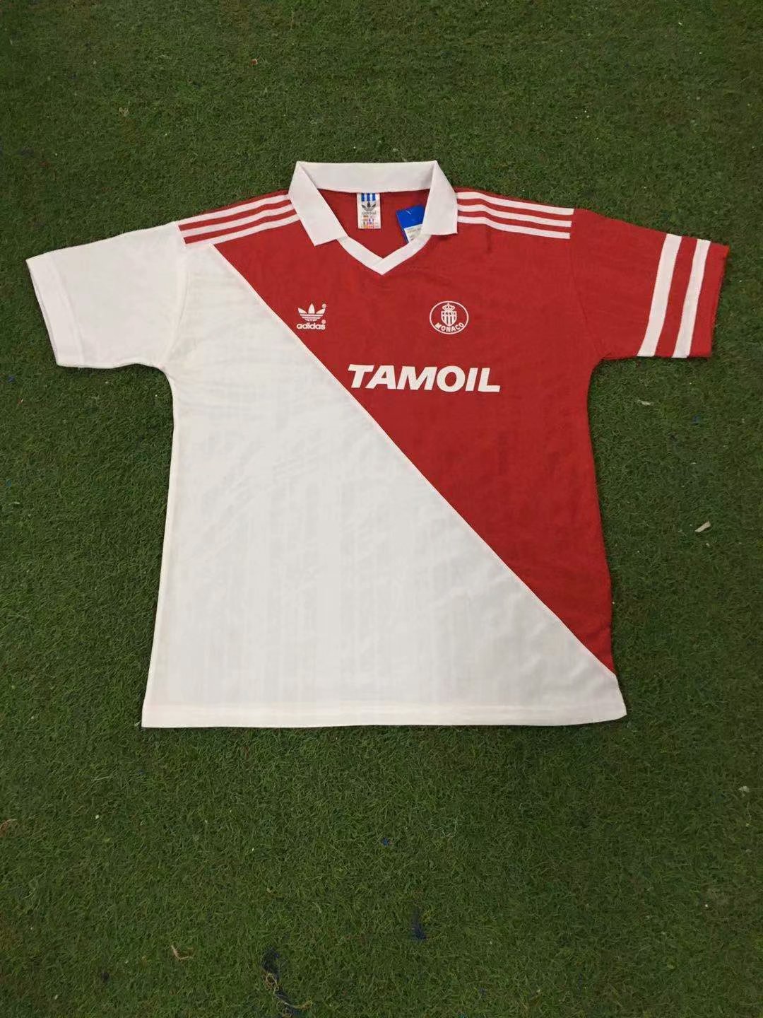 92 -94 Retro version Monaco Home Red & White Thailand Soccer Jersey AAA-503