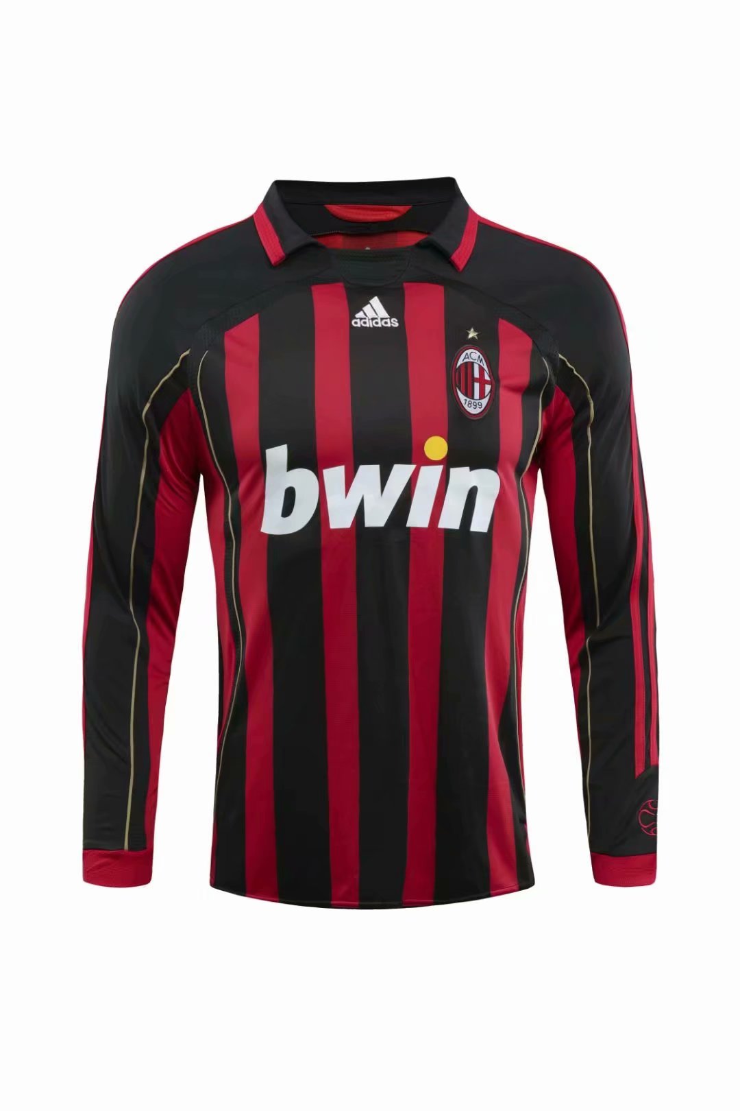 06-07 Retro Version AC Milan Home Red & Black LS Thailand Soccer Jersey AAA-601