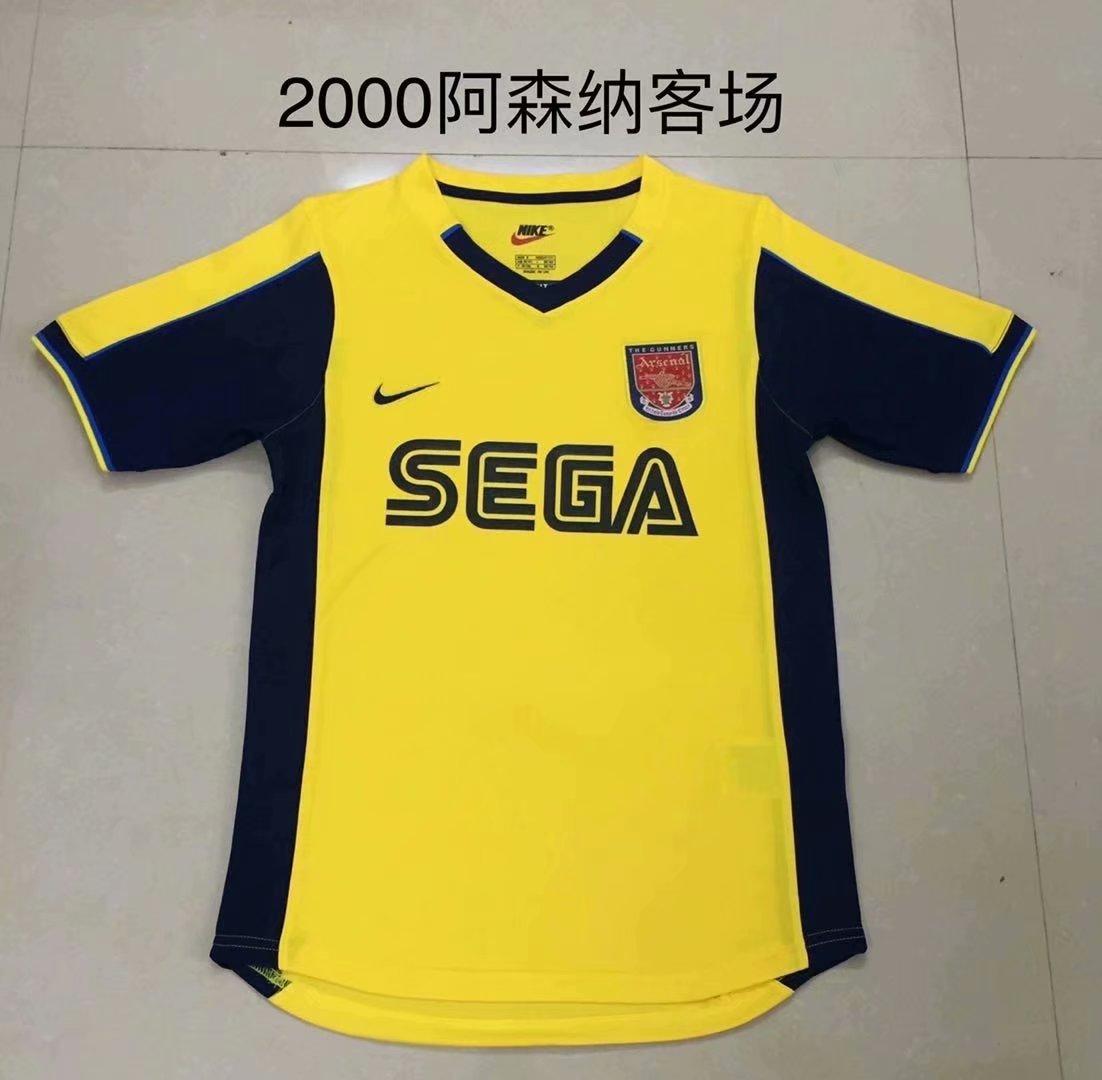 2000 Retro Version Arsenal Away Yellow Thailand Soccer Jersey AAA-2017