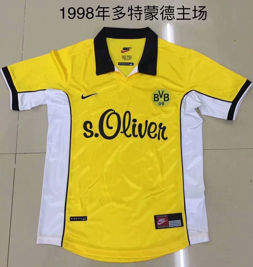 1998 Retro Version Borussia Dortmund Home Yellow Thailand Soccer Jersey AAA-2017