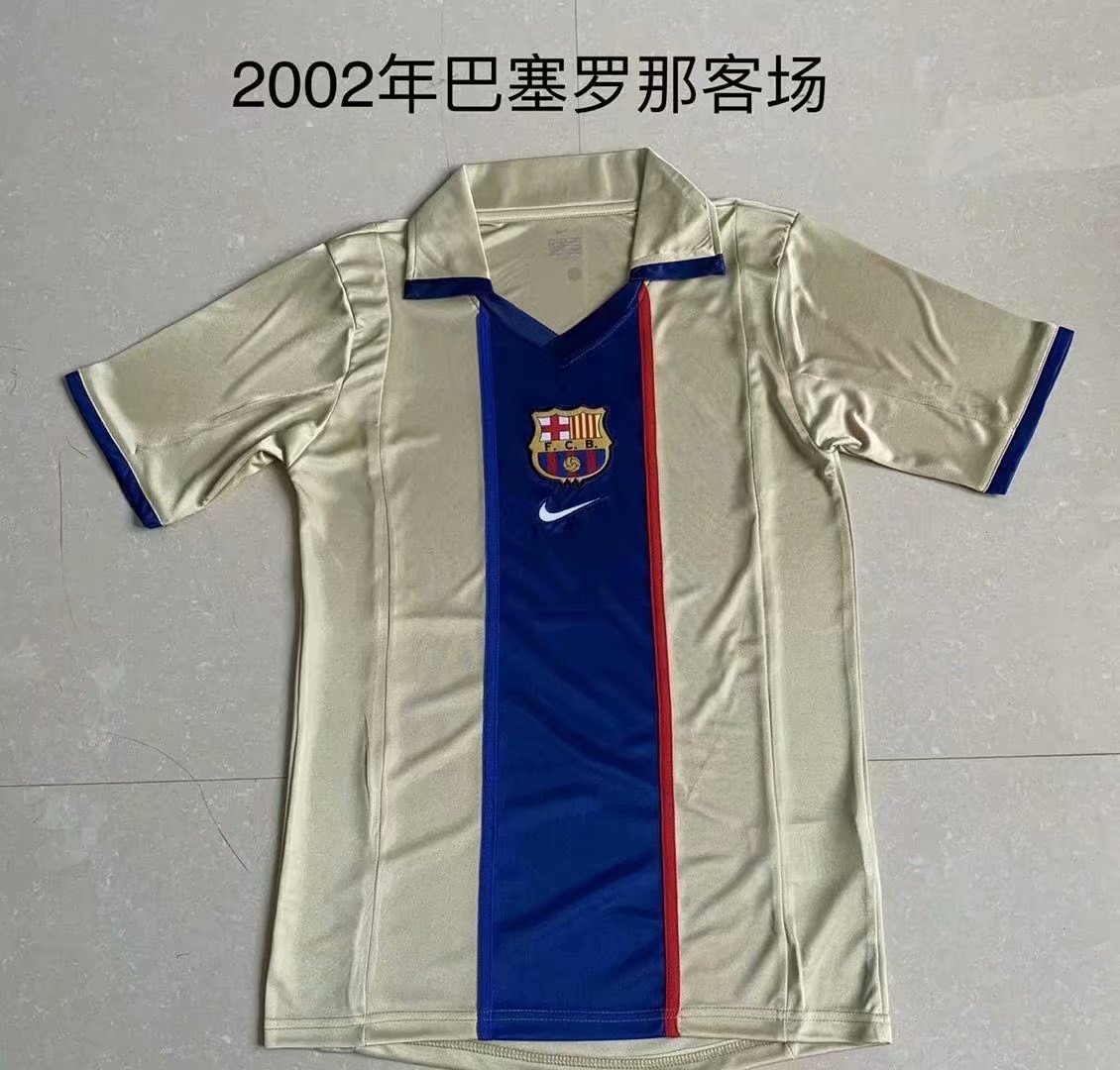 2002 Retro Version Barcelona Gray & Blue Thailand Soccer Jersey AAA-2017