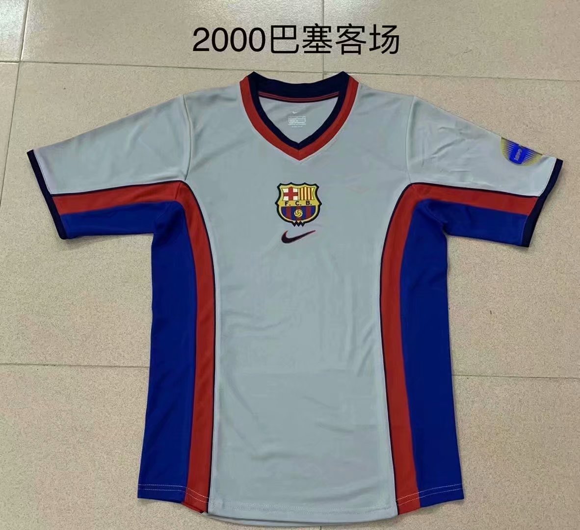 2000 Retro Version Barcelona Gray & Blue Thailand Soccer Jersey AAA-2017