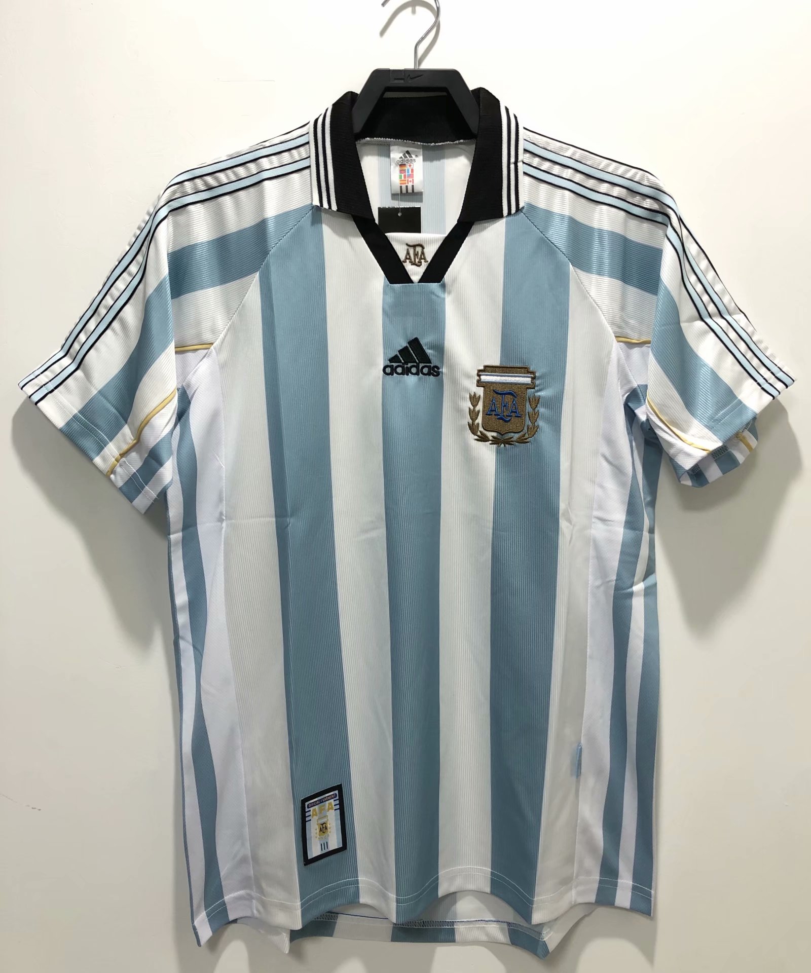 98 World Cup Version Argentina Home Blue White Thailand Soccer Jersey AAA-311