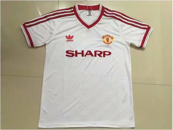 88 Retro Version Manchester United Away White Thailand Soccer Jersey AAA-905