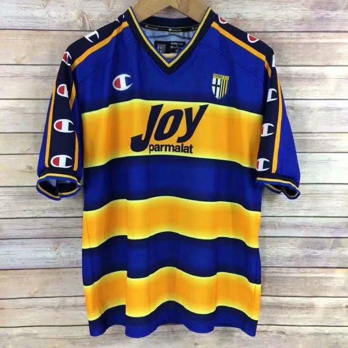01-02 Retro Version Parma Calcio 1913 Home Blue & Yellow Thailand Soccer Jersey AAA-503