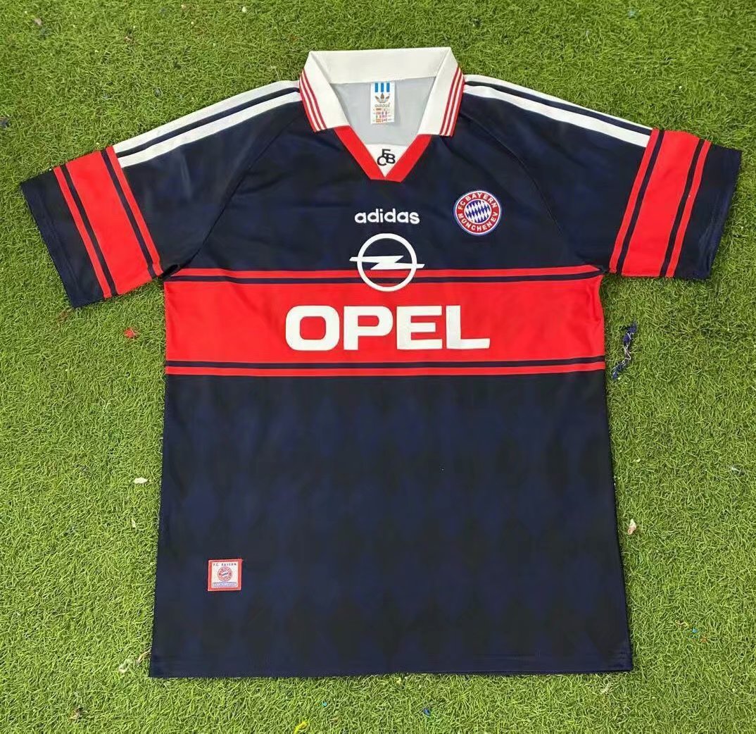 97-99 Retro Version Bayern München Home Red & Blue Thailand Soccer Jersey AAA-503
