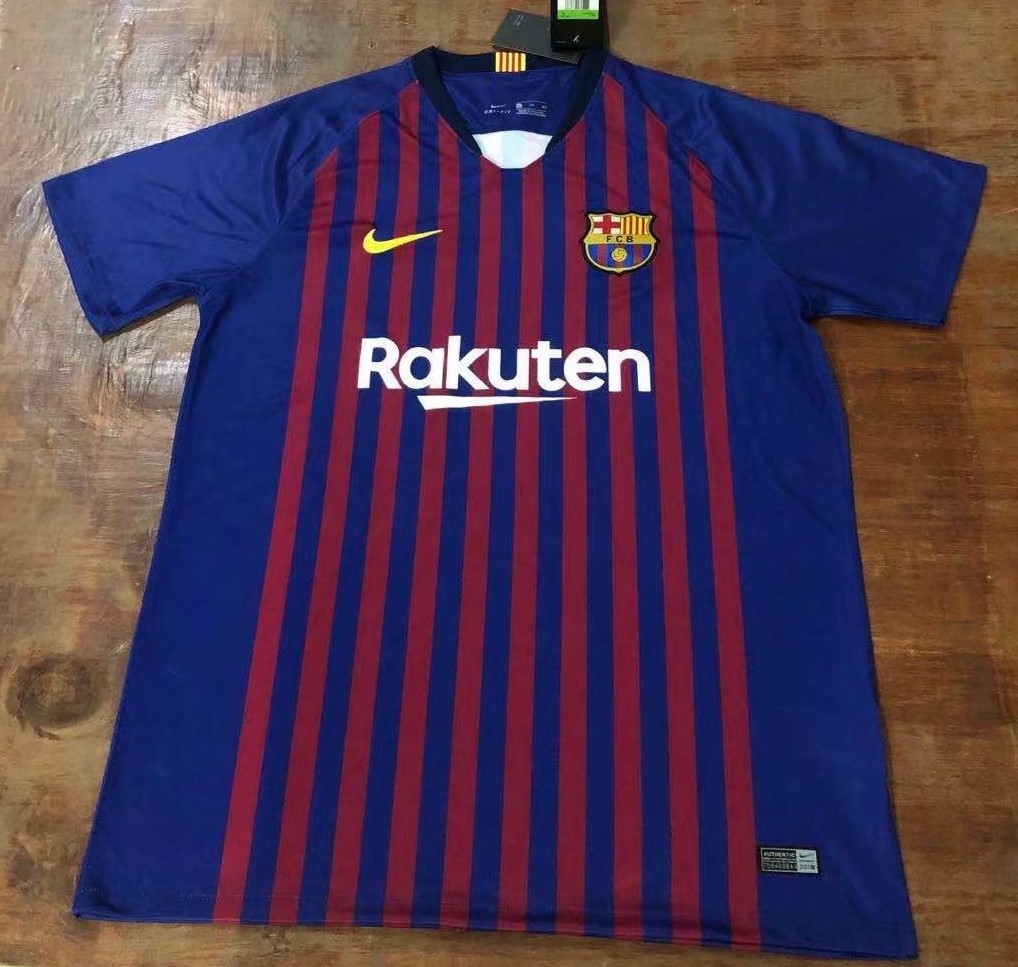 18-19 Retro Version Barcelona Home Red & Blue Thailand Soccer Jersey AAA-905