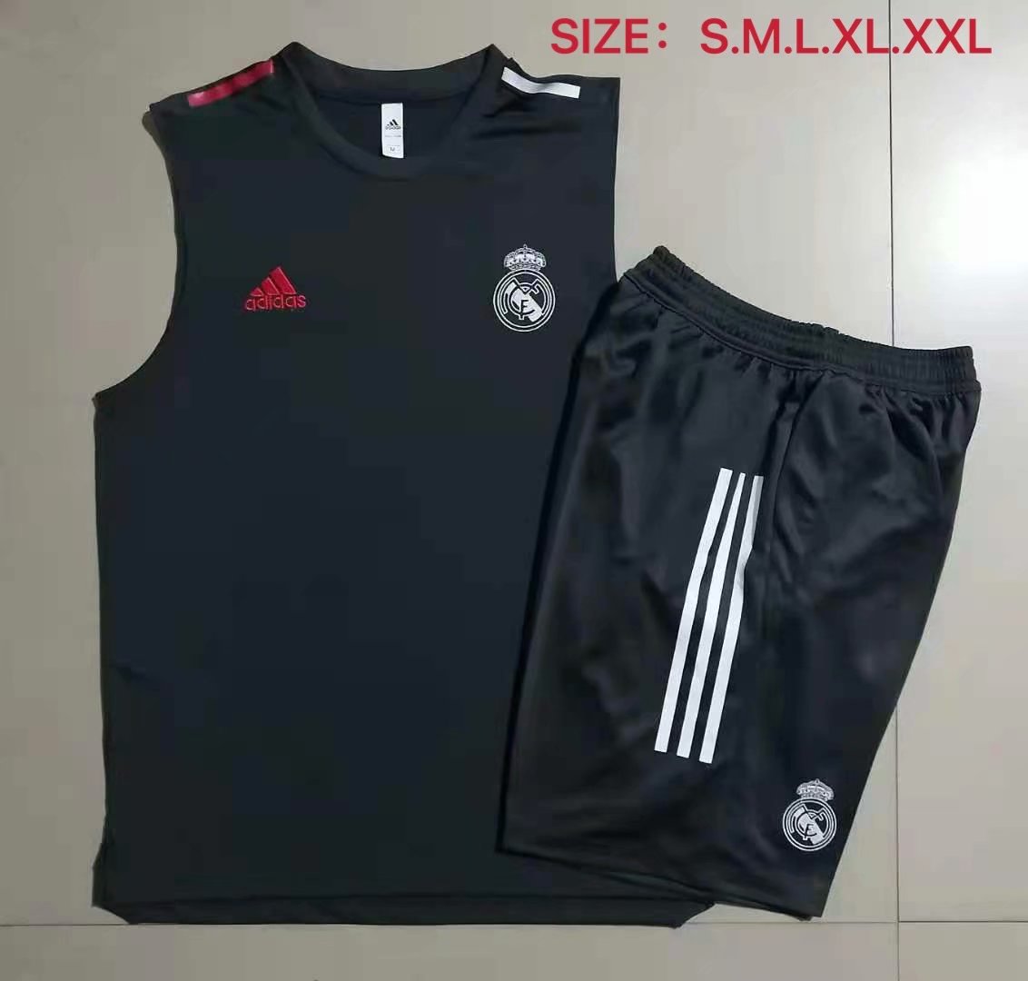 2021-22 Real Madrid Dark Gray Thailand Soccer Vest Uniform-815