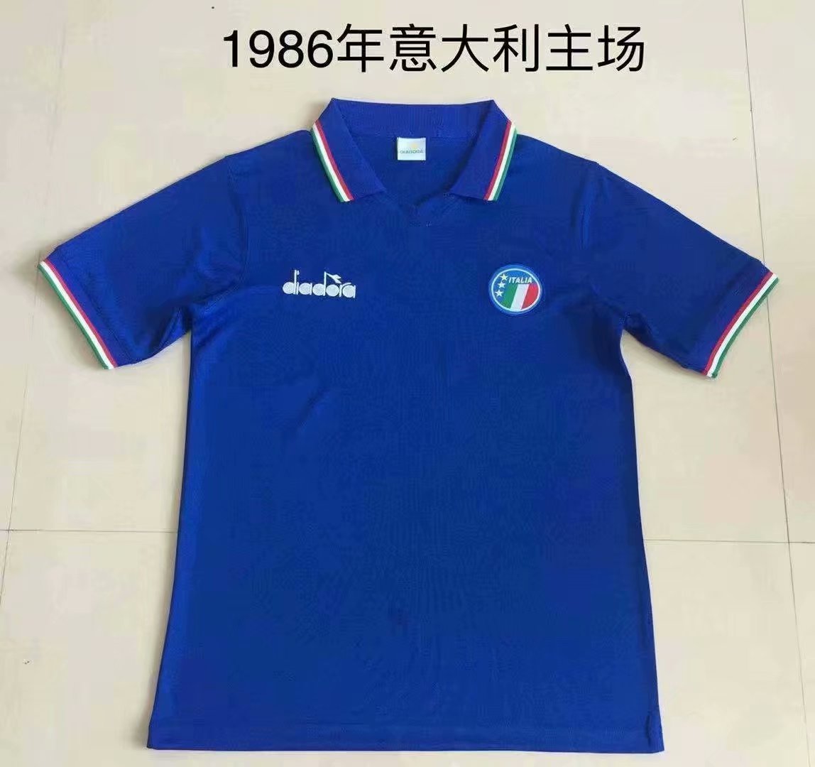 1986 Retro Version Italy Blue Thailand Soccer Jersey AAA-709